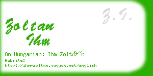 zoltan ihm business card